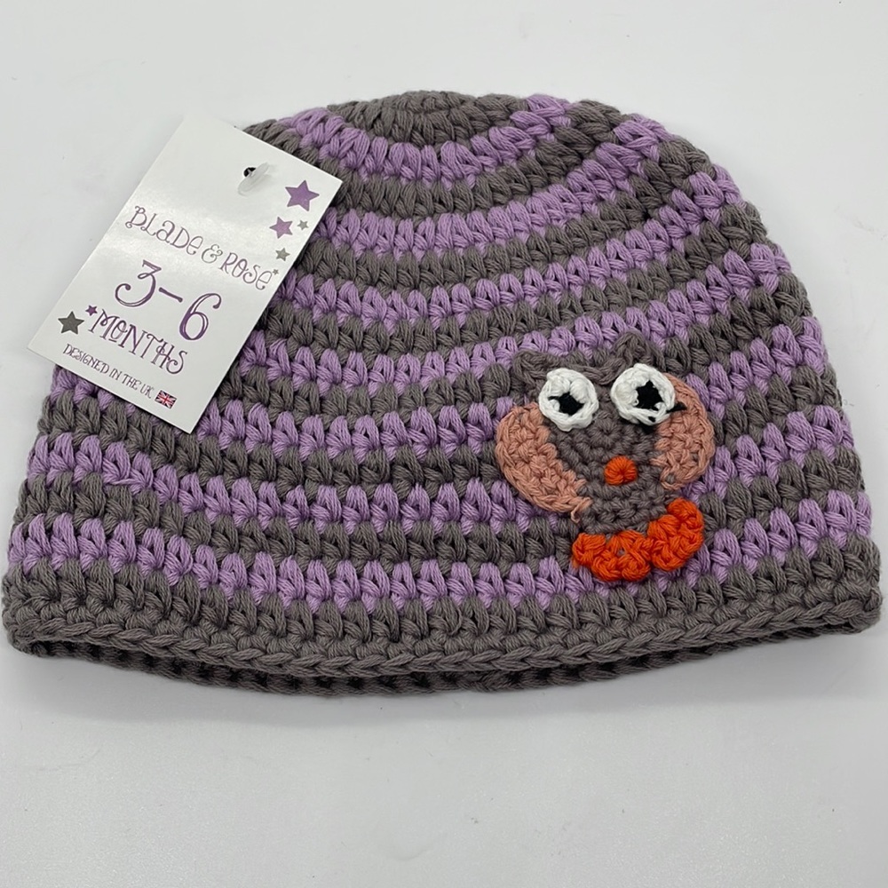 Blade & Rose Baby Owl Striped Hat 3-6 Months NEW!!!